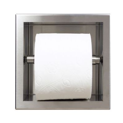 Unterputz Wandnische Toilettenpapierhalter WALL BOX PAPER 1 Silber