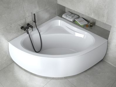 Badewanne Eckwanne Acryl MIA 120x120 Weiß AcrylSchürze | Ablauf & Füße GRATIS !