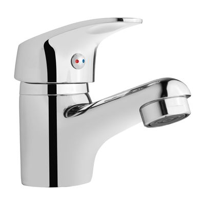 Waschtischarmatur Wasserhahn Kleine AVA Mischbatterie für Badezimmer in Silber