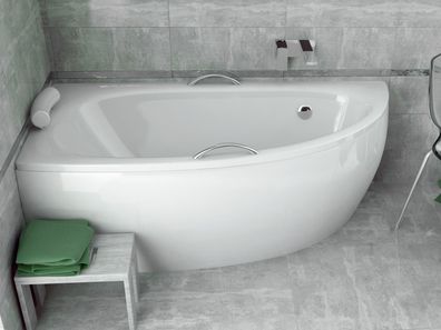 Badewanne Eckwanne Acryl MILENA 150x70 Links AcrylSchürze | Ablauf & Füße GRATIS !