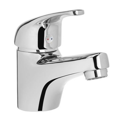 Waschtischarmatur Wasserhahn Kleine PEREA Mischbatterie für Badezimmer in Silber
