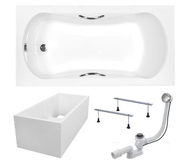 Badewanne Rechteck ARIA PLUS 150x70 Wannenträger Handgriffen | Ablauf & Füße GRATIS !