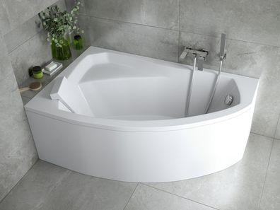 Badewanne Eckwanne Acryl RIMA 160x100 Links Weiß | Ablauf & Füße GRATIS !