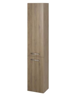 Badezimmer Hochhängeschrank Hochschrank mit 2-Türen LARA 150x30x25 Nussbaum