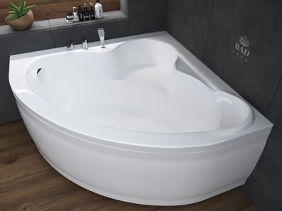 Badewanne Eckwanne Acryl Standard 120x120 Weiß AcrylSchürze | Ablauf & Füße GRATIS !