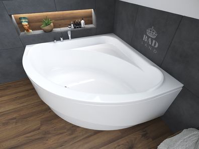Badewanne Eckwanne Acryl Standard 140x140 Weiß AcrylSchürze | Ablauf & Füße GRATIS !