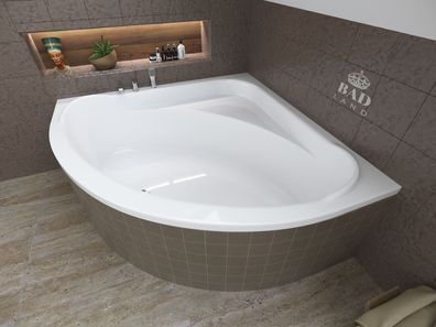 Badewanne Eckwanne Acryl Standard 140x140 Weiß Styropor | Ablauf & Füße GRATIS !