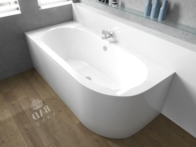 Badewanne Eckwanne AVITA 150x75 Links mit AcrylSchürze | Ablauf & Füße GRATIS !