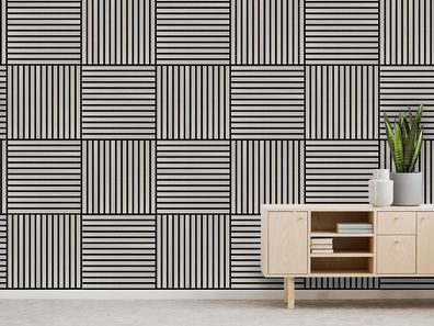 Wandpaneele & Deckenpaneele holz grau schwarz 52 x 52 cm Akustikpaneele