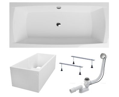 Badewanne Rechteck Acryl APRI 140x70 Weiß Wannenträger | Ablauf & Füße GRATIS !