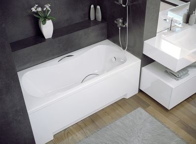 Badewanne Rechteck Acryl Aria 130x70 Weiß | Ablauf & Füße GRATIS !