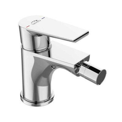 Bidetarmatur Wasserhahn LARGO Bidetmischer für Badezimmer in Silber + Click-Clack