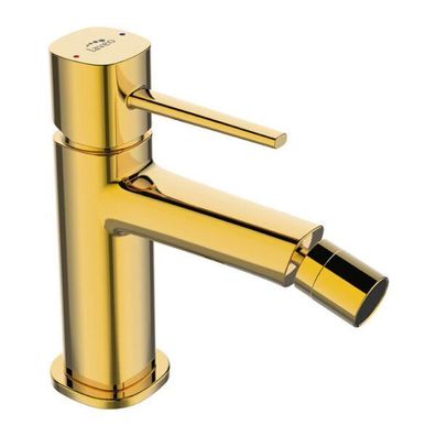 Bidetarmatur Wasserhahn POLA Bidetmischer für Badezimmer in Gold + Click-Clack