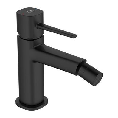 Bidetarmatur Wasserhahn POLA Bidetmischer für Badezimmer in Schwarz + Click-Clack