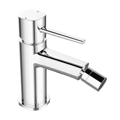 Bidetarmatur Wasserhahn POLA Bidetmischer für Badezimmer in Silber + Click-Clack