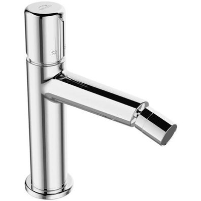 Bidetarmatur Wasserhahn PRETTO Bidetmischer für Badezimmer in Silber + Click-Clack