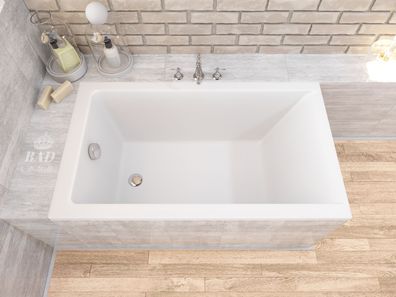 Badewanne Rechteck Acryl CAPRI 100x70 Weiß Wannenträger | Ablauf & Füße GRATIS !