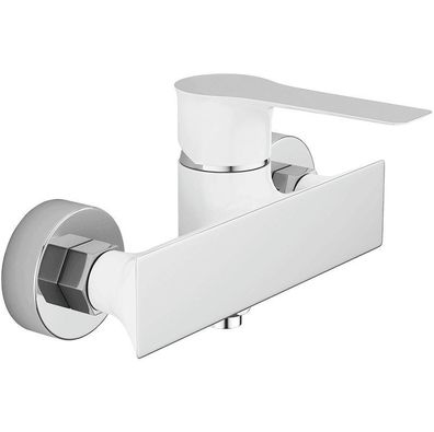 Brausearmatur Wasserhahn RAILA Brausebatterie für Badezimmer in Weiß-Silber