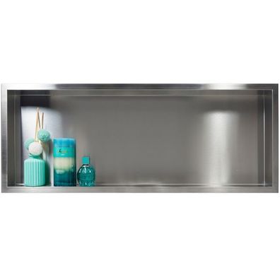 Duschnische Wandnische WALL BOX ONE 30x90x10 Silber | Duschablage Unterputz