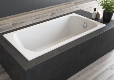 Badewanne Rechteck Acryl Classic SLIM 120x70 Wannenträger | Ablauf & Füße GRATIS !