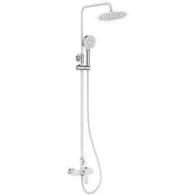 Duschsäule LARGO Duschsystem, Brausegarnitur in Weiß-Silber