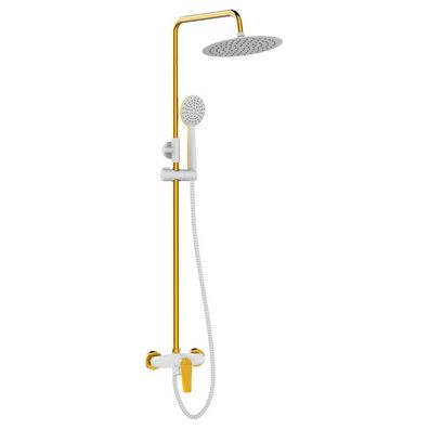 Duschsäule RUBIO Duschsystem, Brausegarnitur in Weiß-Gold