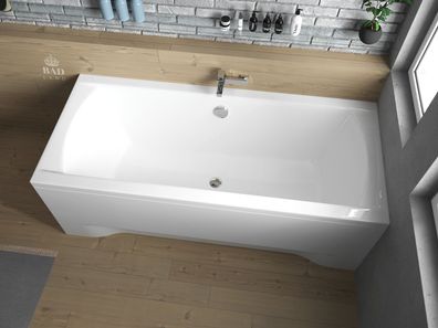 Badewanne Rechteck Acryl INES 180x80 Weiß AcrylSchürze | Ablauf & Füße GRATIS !