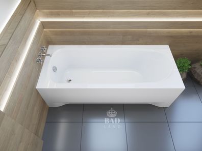 Badewanne Rechteck Acryl MEDIUM 160x75 Weiß AcrylSchürze | Ablauf & Füße GRATIS !