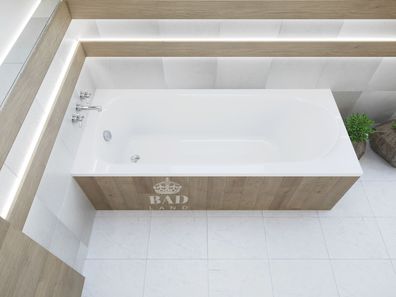 Badewanne Rechteck Acryl MEDIUM 160x75 Weiß Wannenträger | Ablauf & Füße GRATIS !