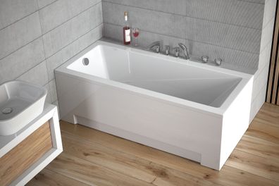 Badewanne Rechteck Acryl MODERN 120x70 Weiß | Ablauf & Füße GRATIS !