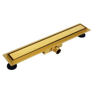 Duschrinnen Edelstahl DUPLEX NEXT 80 cm in Gold, Abfluss Befliesbar 2in1