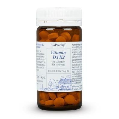 BioProphyl® Vitamin D3 K2 | hochdosiert | 1.000 I.E. | 120 Tabletten