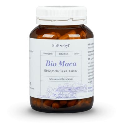 BioProphyl Maca BIO Kapseln | 500 mg Macawurzelpulver | 120 Kapseln