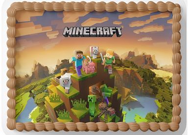 Essbar Minecraft Game TNT Tortenaufleger Torte Tortenbild Fototorte Zuckerbild 40