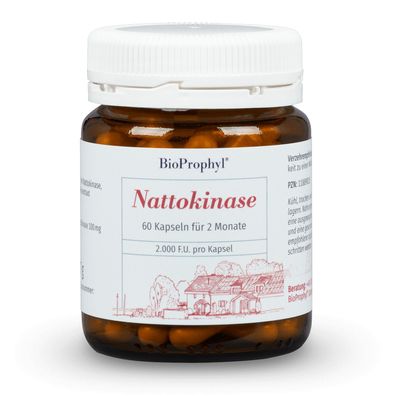 BioProphyl Nattokinase | hochdosiert 2.000 FU - 100 mg Nattokinase | 60 Kapseln