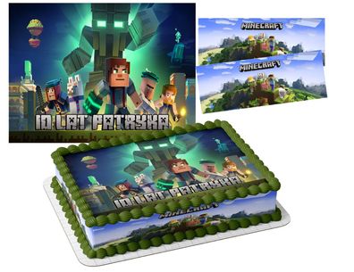 Essbar Minecraft Game TNT Tortenaufleger Torte Tortenbild Fototorte Zuckerbild 45