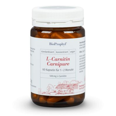 BioProphyl L-Carnitin 500 Carnipure | 500 mg L-Carnitin | hochdosiert | 60 Kapseln
