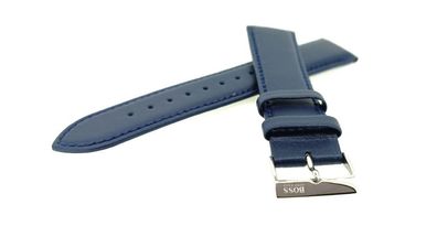 Hugo Boss Herren | Uhrenarmband 22mm Leder dunkelblau glatt | 1513465