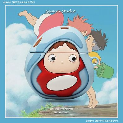 Cute Ponyo Schutzhülle für Apple AirPods 1/2/3 AirPods Pro Cartoon Kopfhörer Hülle