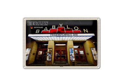 Blechschild Städte Berlin Deutschland Babylon Kino 30x20 cm Schild tin sign