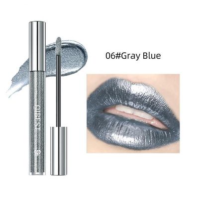 Qibest Shimmer Lip Gloss Beauty Diamond Glitter Lip Tint Waterproof Lasting 6 Color