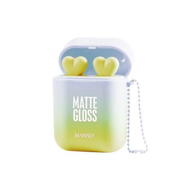 Mansly Herzförmiges 2-teiliges Lipgloss-Tube Matte Air Lip Glaze Velvet Lippenstift-S