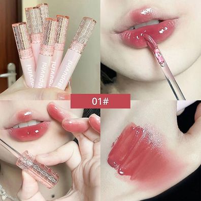 Cappuvini Bubble Lip Gloss Mirror Water Liquid Lipstick Feuchtigkeitsspendender Lipgl