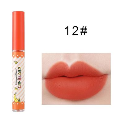 Fruit Lip Gloss Velvet Matte Lipstick Moisturizing Red Lip Tint Stain Waterproof