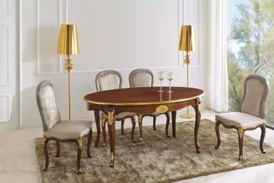 Esszimmer Set Luxus 4x Stühle Essgruppe Garnitur Design Klassischer Möbel