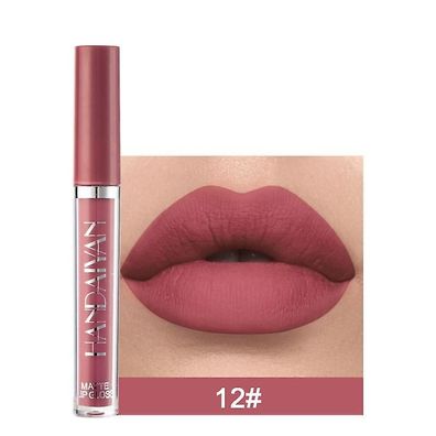 12 Farben Lippenstifte Damen Kosmetik Matt Sexy Langlebig Wasserdicht Antihaft