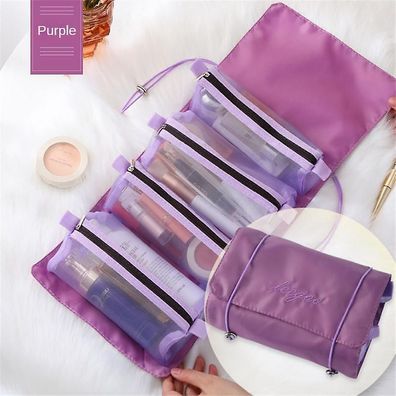 Lazy Multifunktionale 4-in-1-Make-up-Tasche für Damen, abnehmbare Netztasche, einfach