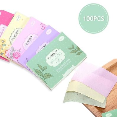 100 Blatt/ Beutel Öl-Löschpapier, Lavendel, grüner Tee, Kamille, Öl-Kontrollblätter