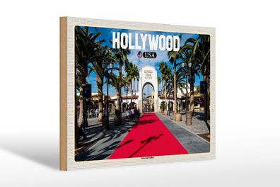 Holzschild Reise 30x20 cm Hollywood USA Universal Studios Schild wooden sign