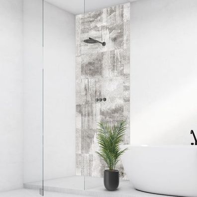 Beton Quadratisch, fugenlose Wandpaneele aus Alu-Verbund 3mm, Duschrückwand